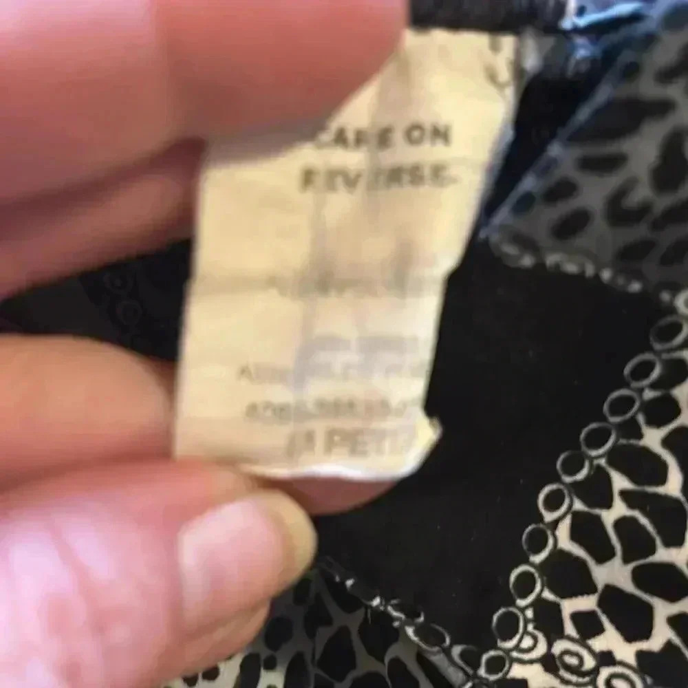 Bon Worth Vintage Burnout Blouse Drape Neck Animal Print Long Sleeve Size Med P - Picture 5 of 7